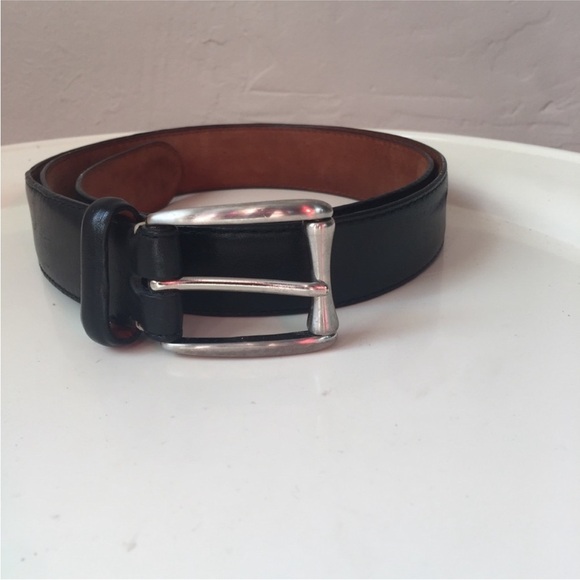COLE HAAN LEATHER Classic Men's Genuine Leather Black Belt Size 34 Designer EUC - Picture 1 of 14